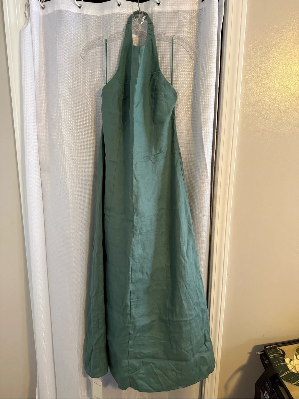 Abercrombie & Fitch Halter Maxi Dress in Teal Green